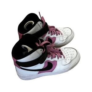 NIKE Women's Air Force 1 High Pink White Sneakers Sz 8.5